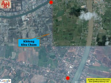 Khlong Khu Cham on an aerial map