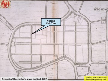 Khlong Tho on Kaempfer's map