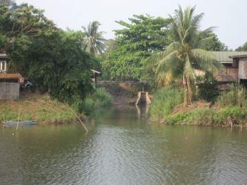 Entry of the canal,closed with a culvert and watergate