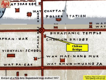 Chikun Bridge on a 1957 Fine Arts Department map