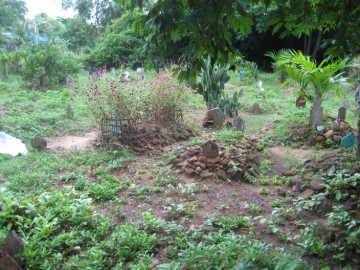 Old bricks around the graves