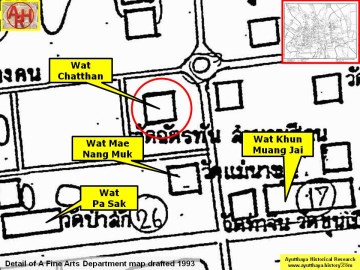 Detail of a 1993 Fine Arts Department map