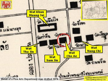 Detail of a 1974 Fine Arts Department map