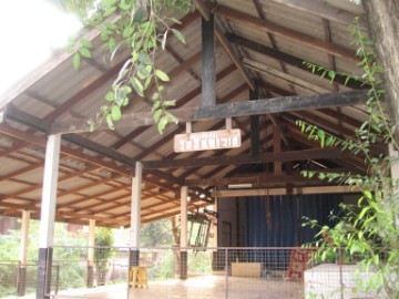 Brick mound and pavilion of Wat Inthawat