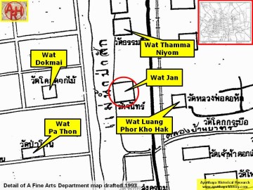 Detail of a 1993 Fine Arts Department map
