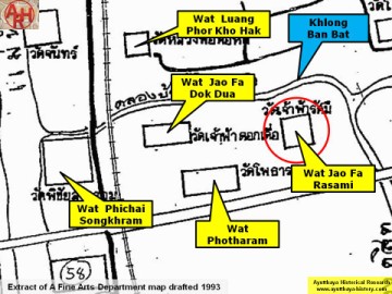 Detail of a 1993 Fine Arts Department map