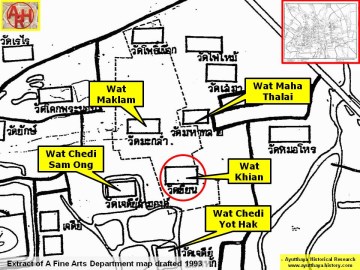 Detail of a 1993 Fine Arts Department map