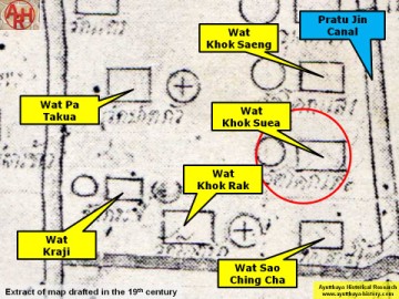 (Detail of a 19th century map - map is orientated S-N.)