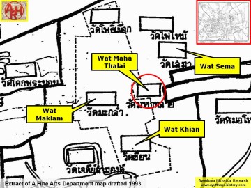 Detail of a 1993 Fine Arts Department map