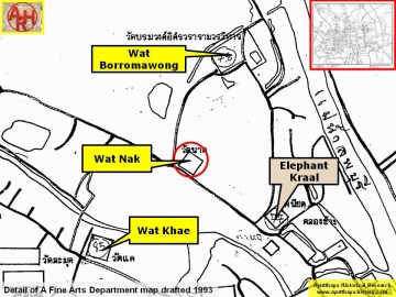 Detail of a 1993 Fine Arts Department map