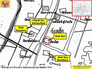 Detail of a 1993 Fine Arts Department map