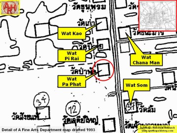 Detail of a 1993 Fine Arts Department map