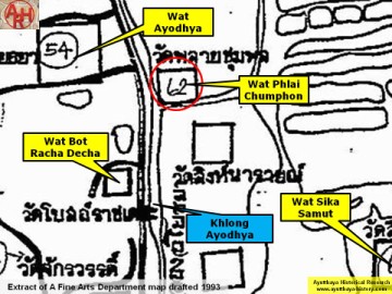 Detail of a 1993 Fine Arts Department map