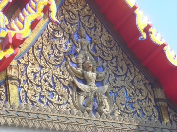 Decorated gable from the ubosotThe God Vishnu on the Garuda