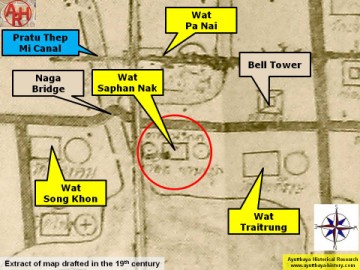 Detail of a 19th century map - map is orientated S-N