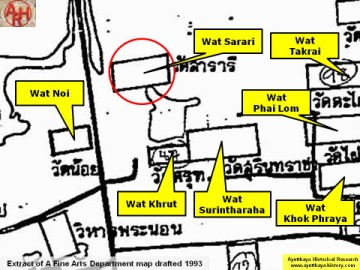 Detail of a 1993 Fine Arts Department map