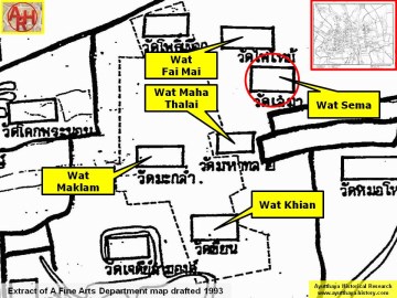 Detail of a 1993 Fine Arts Department map