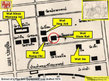 Detail of a 1974 Fine Arts Department map