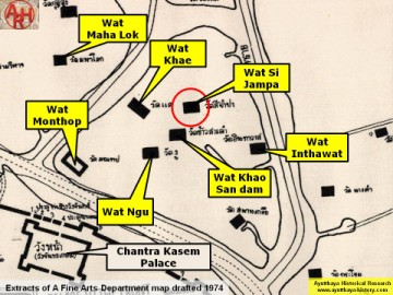 Detail of a 1974 Fine Arts Department map