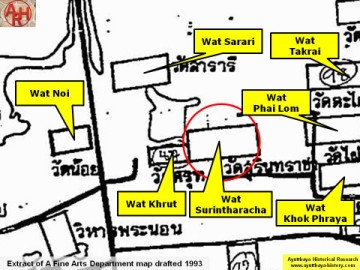 Detail of a 1993 Fine Arts Department map