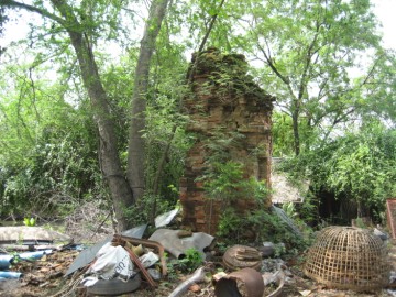 Part of a brick structure in situ