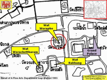 Detail of a 1993 Fine Arts Department map
