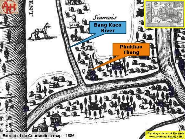 The Bang Kaeo River on de Courtaulin's map - Anno 1686