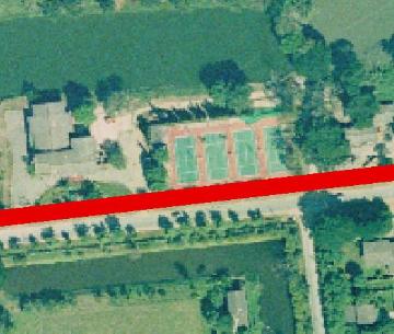 Former tennis court in location